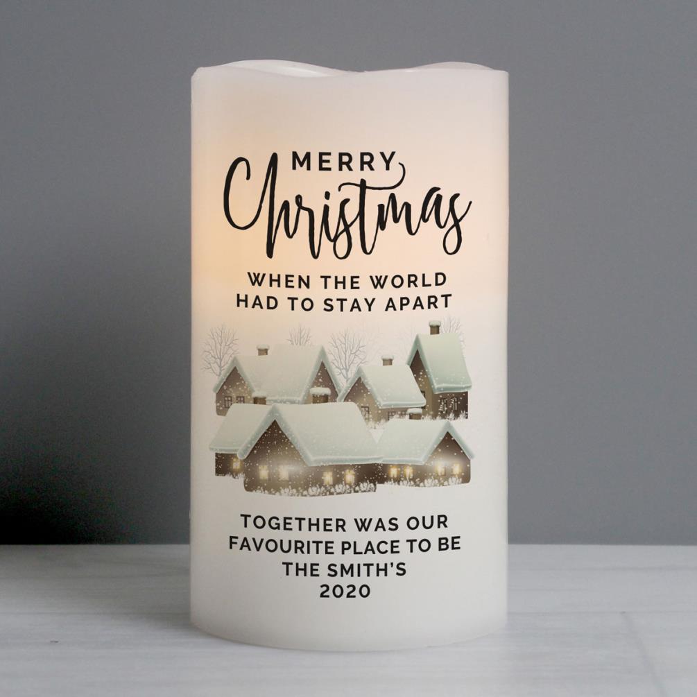 Personalised Christmas Town LED Candle Extra Image 2